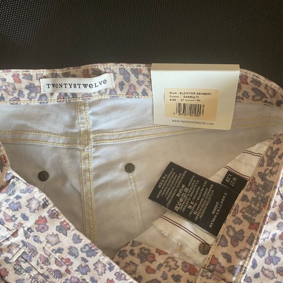 NWT TWENTY8TWELVE by Sienna Miller Beige Allover Printed Skinny Pants Sz 27 $295 - Picture 9 of 11